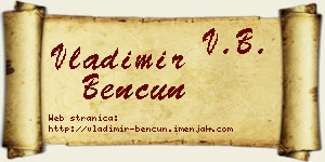 Vladimir Bencun vizit kartica